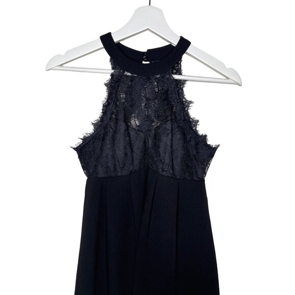 BCBGeneration Black Lace Pleated Halter Mini Dress XS NWT - Picture 2 of 9